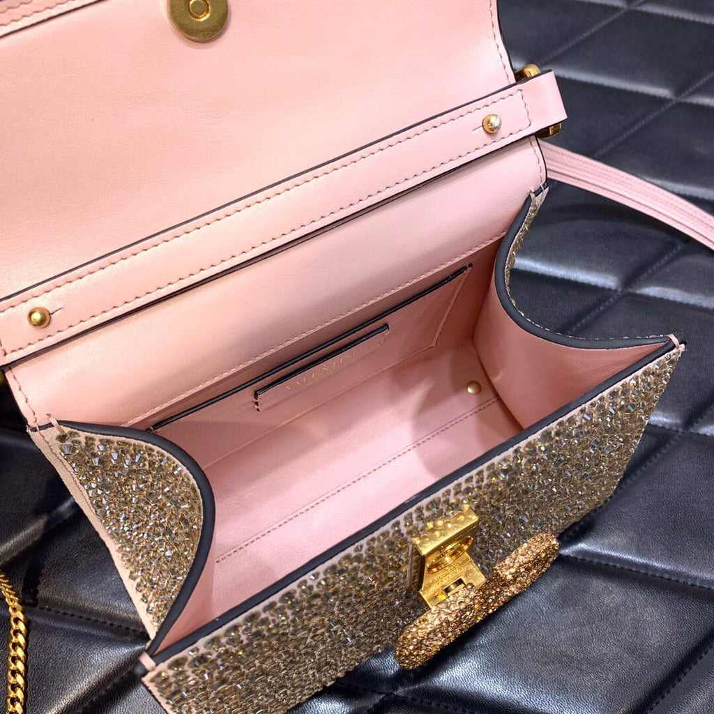 Valentino 1W2B0G97TZA0FO Vsling Mini Handbag With Sparkling Embroidery Pink