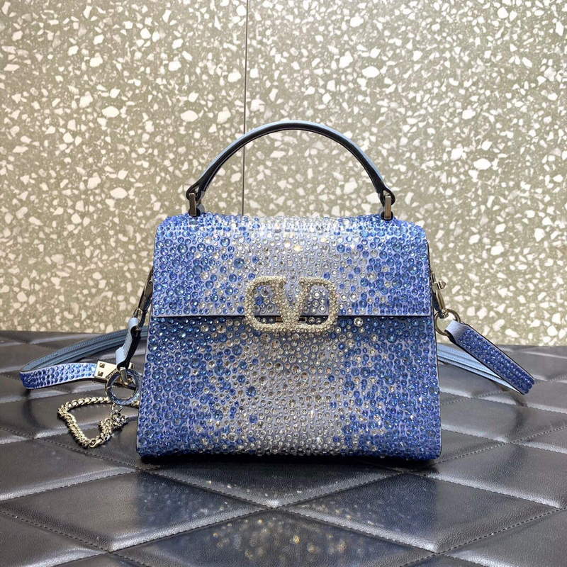 Valentino 1W2B0G97TZA0FO Vsling Mini Handbag With Sparkling Embroidery Gradient blue - Default Title - View 1