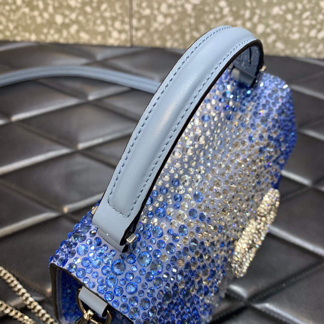 Valentino 1W2B0G97TZA0FO Vsling Mini Handbag With Sparkling Embroidery Gradient blue