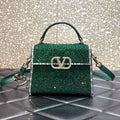Valentino 1W2B0G97TZA0FO Vsling Mini Handbag With Sparkling Embroidery Green - Default Title - View 1