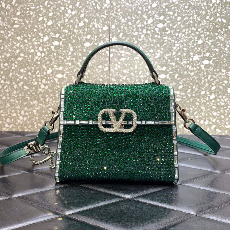 Valentino 1W2B0G97TZA0FO Vsling Mini Handbag With Sparkling Embroidery Green