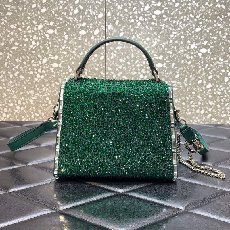 Valentino 1W2B0G97TZA0FO Vsling Mini Handbag With Sparkling Embroidery Green