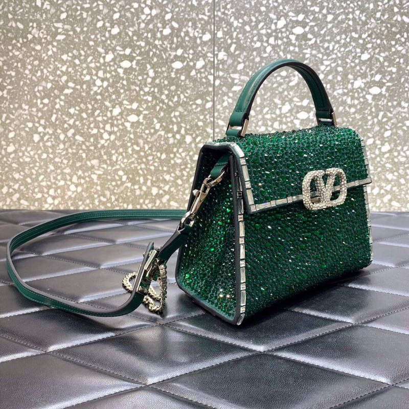 Valentino 1W2B0G97TZA0FO Vsling Mini Handbag With Sparkling Embroidery Green