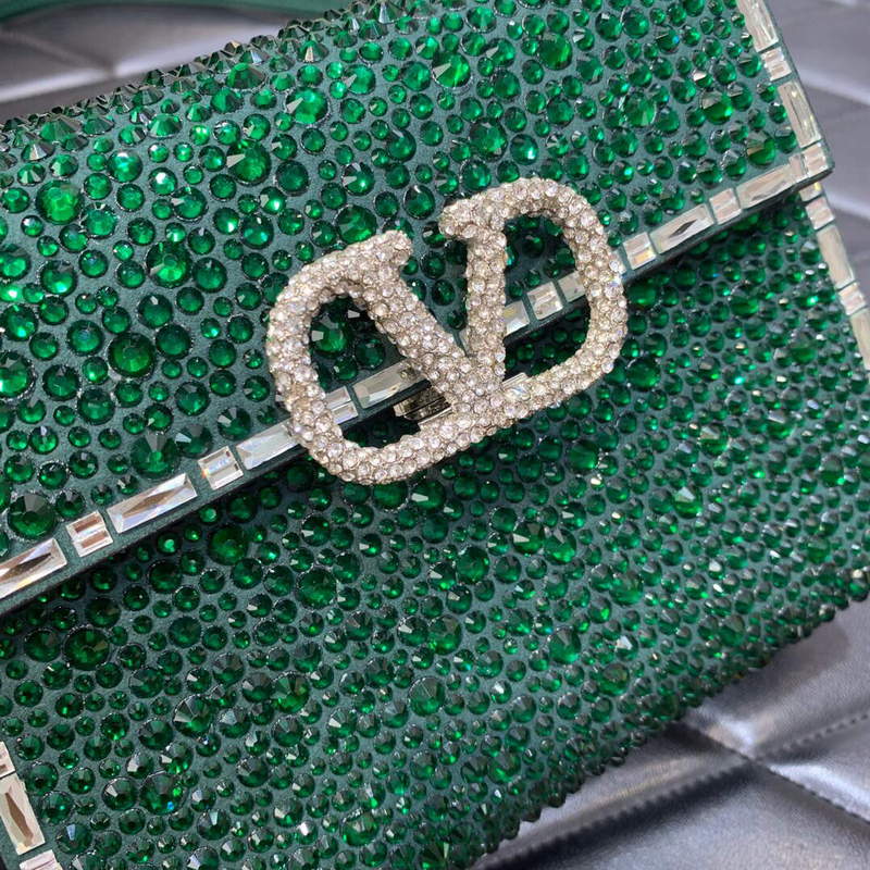 Valentino 1W2B0G97TZA0FO Vsling Mini Handbag With Sparkling Embroidery Green