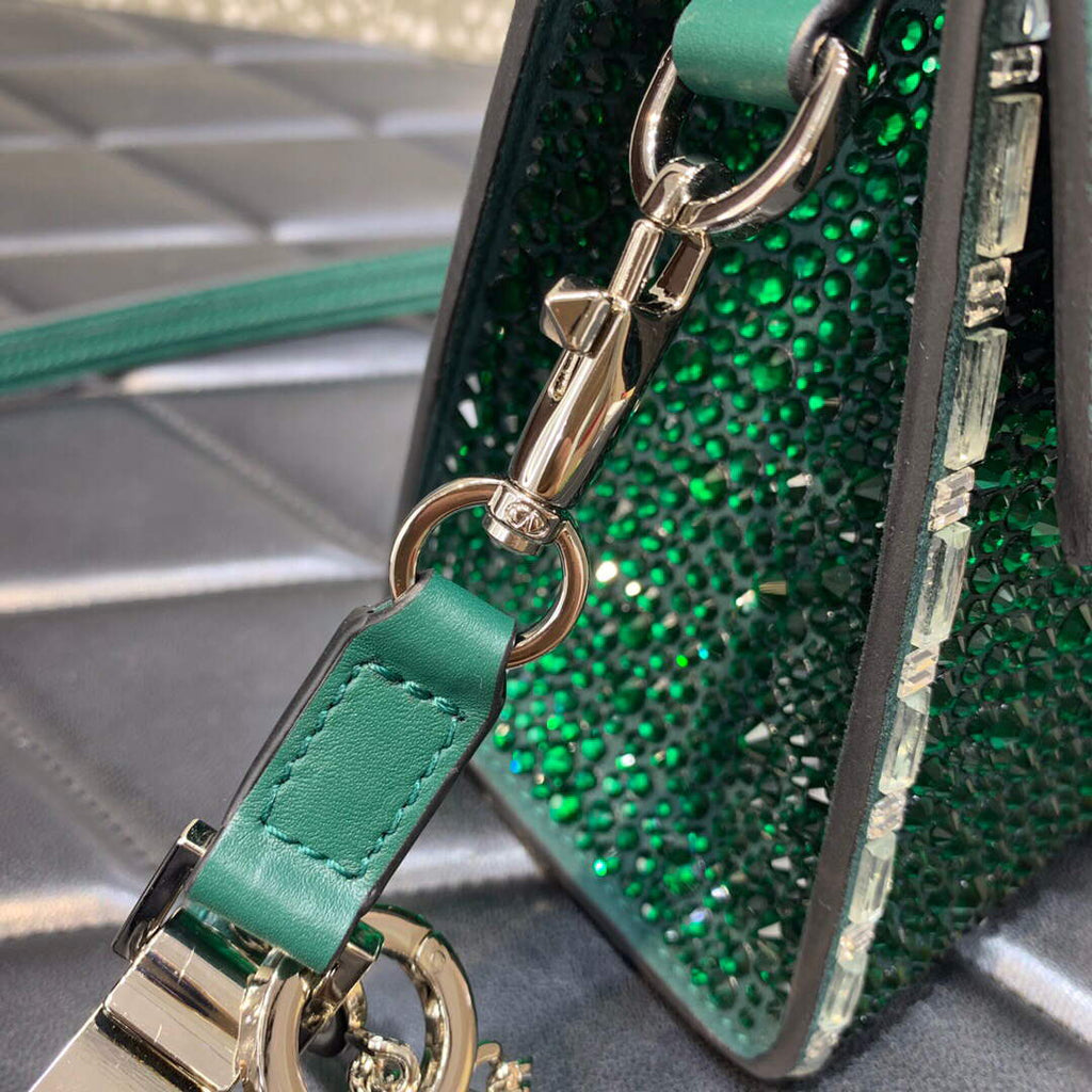 Valentino 1W2B0G97TZA0FO Vsling Mini Handbag With Sparkling Embroidery Green