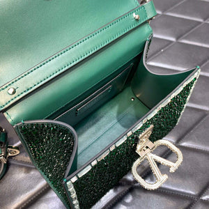 Valentino 1W2B0G97TZA0FO Vsling Mini Handbag With Sparkling Embroidery Green - Default Title - View 8