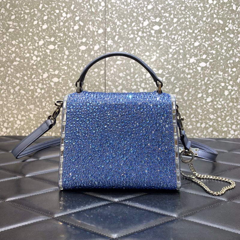 Valentino 1W2B0G97TZA0FO Vsling Mini Handbag With Sparkling Embroidery Blue