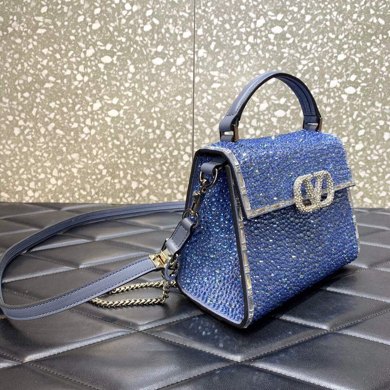 Valentino 1W2B0G97TZA0FO Vsling Mini Handbag With Sparkling Embroidery Blue