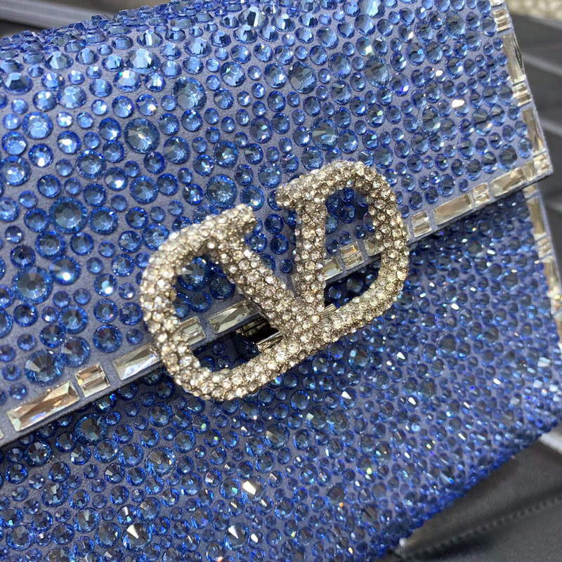 Valentino 1W2B0G97TZA0FO Vsling Mini Handbag With Sparkling Embroidery Blue