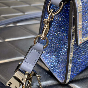 Valentino 1W2B0G97TZA0FO Vsling Mini Handbag With Sparkling Embroidery Blue - Default Title - View 6