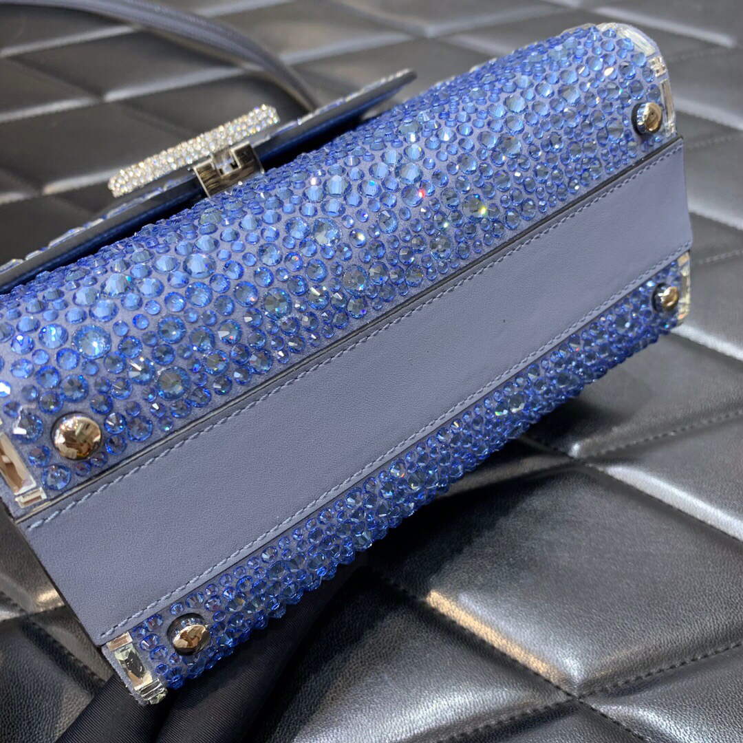 Valentino 1W2B0G97TZA0FO Vsling Mini Handbag With Sparkling Embroidery Blue