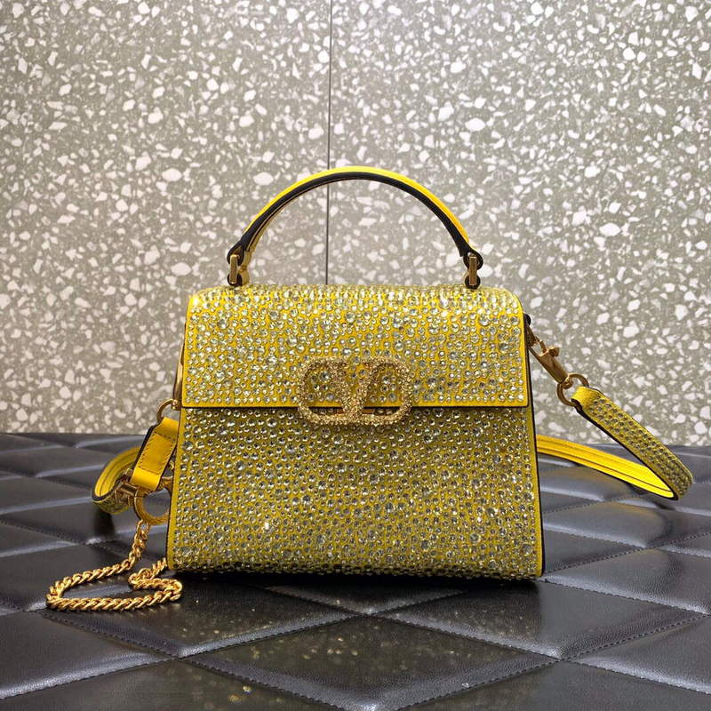 Valentino 1W2B0G97TZA0FO Vsling Mini Handbag With Sparkling Embroidery Yellow - Default Title - View 1