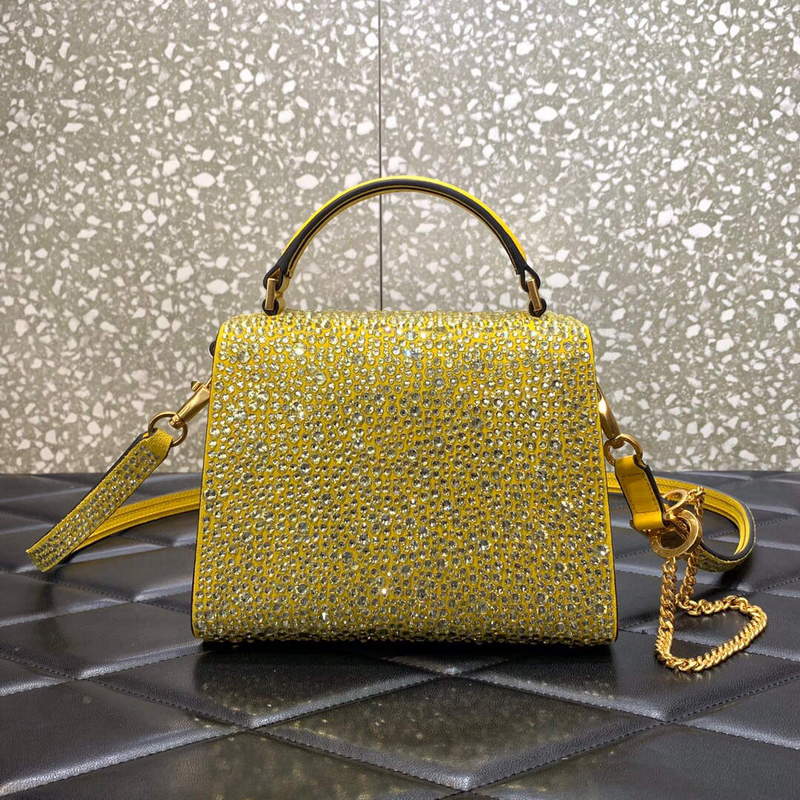 Valentino 1W2B0G97TZA0FO Vsling Mini Handbag With Sparkling Embroidery Yellow