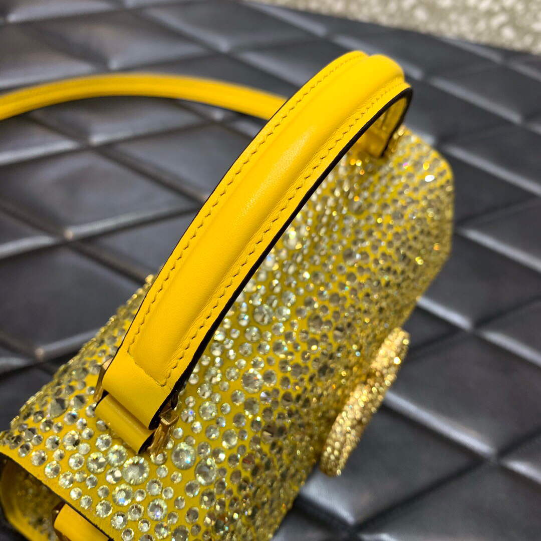 Valentino 1W2B0G97TZA0FO Vsling Mini Handbag With Sparkling Embroidery Yellow