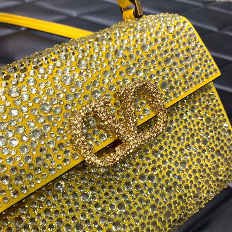 Valentino 1W2B0G97TZA0FO Vsling Mini Handbag With Sparkling Embroidery Yellow