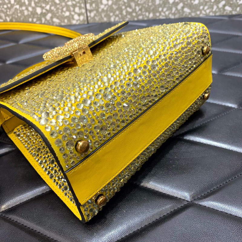 Valentino 1W2B0G97TZA0FO Vsling Mini Handbag With Sparkling Embroidery Yellow
