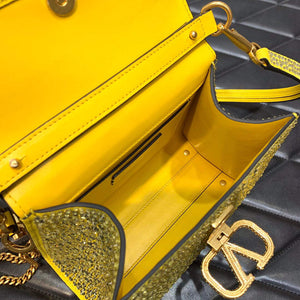 Valentino 1W2B0G97TZA0FO Vsling Mini Handbag With Sparkling Embroidery Yellow - Default Title - View 8