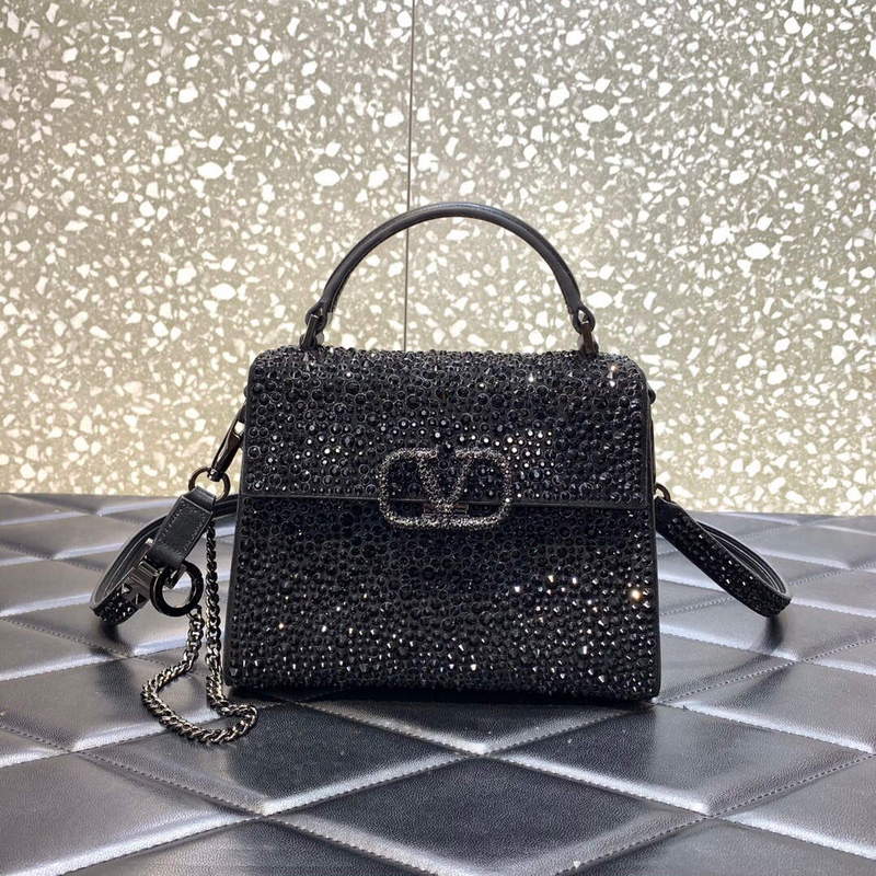 Valentino 1W2B0G97TZA0FO Vsling Mini Handbag With Sparkling Embroidery Black - Default Title - View 1