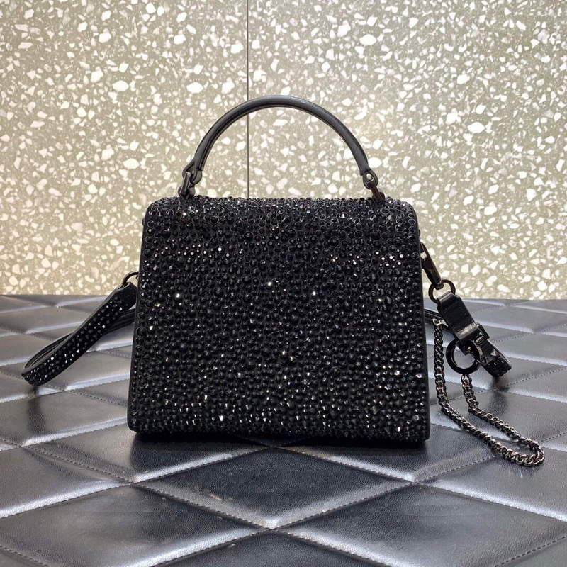 Valentino 1W2B0G97TZA0FO Vsling Mini Handbag With Sparkling Embroidery Black