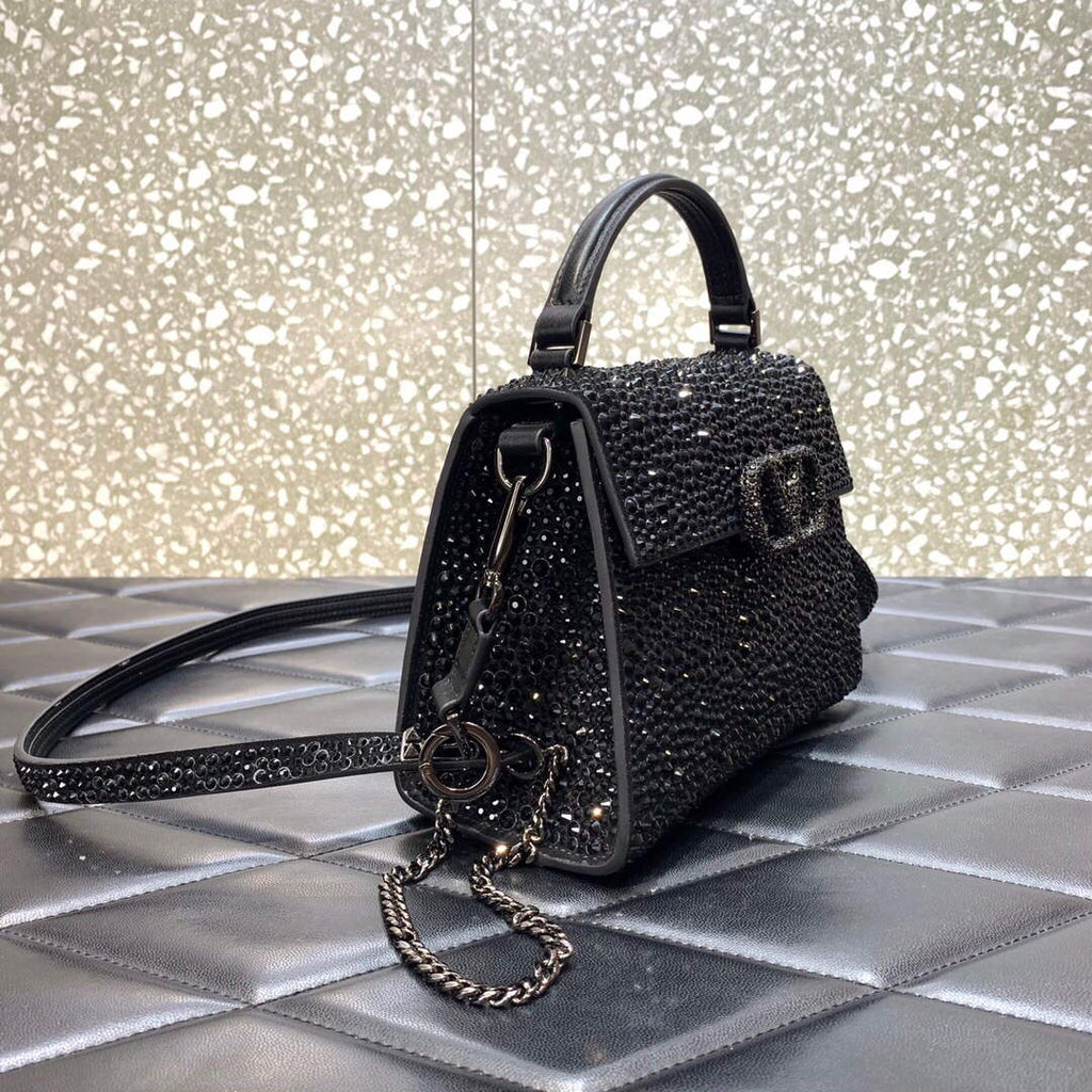 Valentino 1W2B0G97TZA0FO Vsling Mini Handbag With Sparkling Embroidery Black