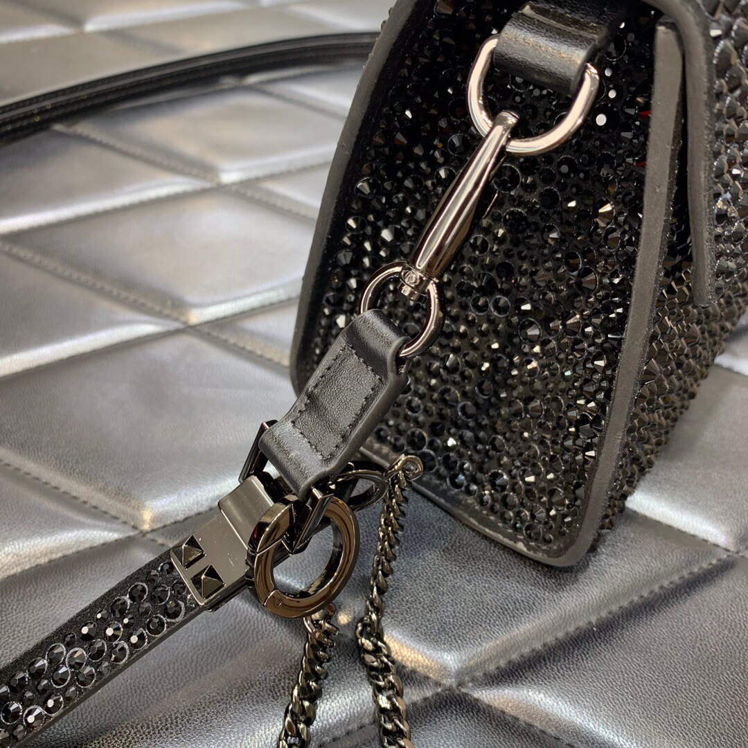 Valentino 1W2B0G97TZA0FO Vsling Mini Handbag With Sparkling Embroidery Black
