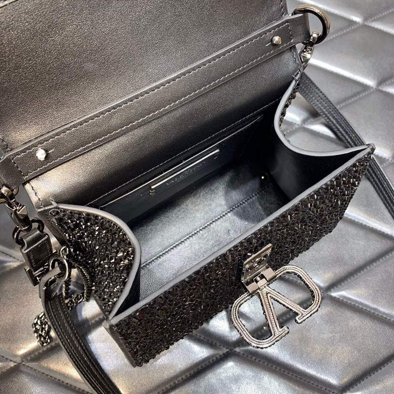 Valentino 1W2B0G97TZA0FO Vsling Mini Handbag With Sparkling Embroidery Black