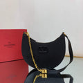 Valentino 1W2P0W19RQR Mini Vlogo Signature Grainy Calfskin Hobo Bag Black - Default Title - View 1