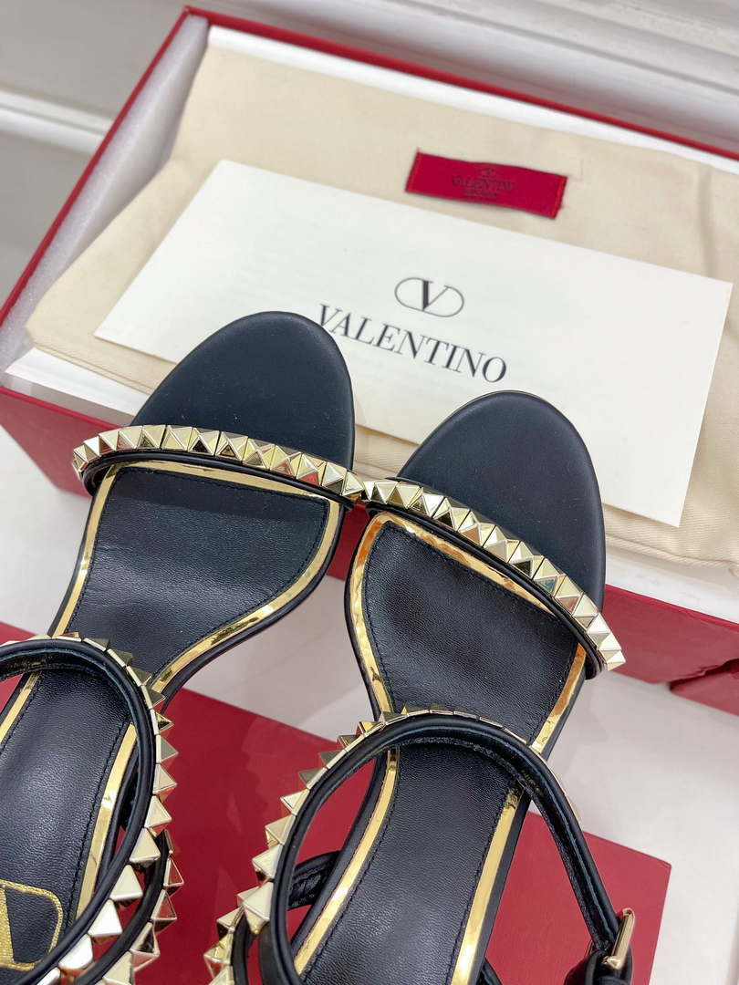 Valentino 2W0S0GX6JSI Rockstud Sandal In Nappa Leather With Plexi Heel 80mm V98825