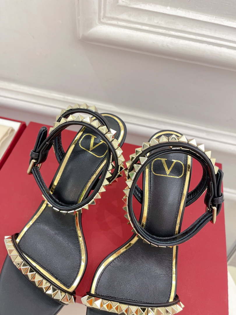 Valentino 2W0S0GX6JSI Rockstud Sandal In Nappa Leather With Plexi Heel 80mm V98825