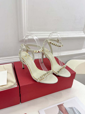 Valentino 2W0S0GX6JSI Rockstud Sandal In Nappa Leather With Plexi Heel 80mm V98826 - US 4=Euro 35 - View 1
