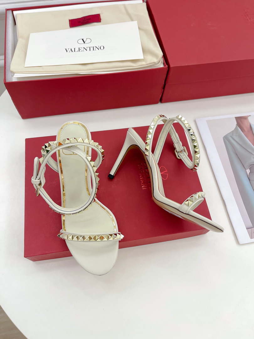 Valentino 2W0S0GX6JSI Rockstud Sandal In Nappa Leather With Plexi Heel 80mm V98826