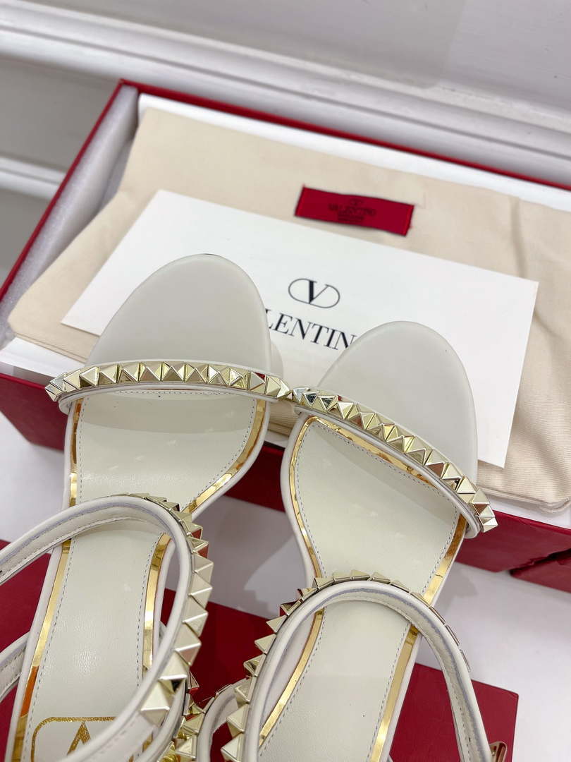 Valentino 2W0S0GX6JSI Rockstud Sandal In Nappa Leather With Plexi Heel 80mm V98826