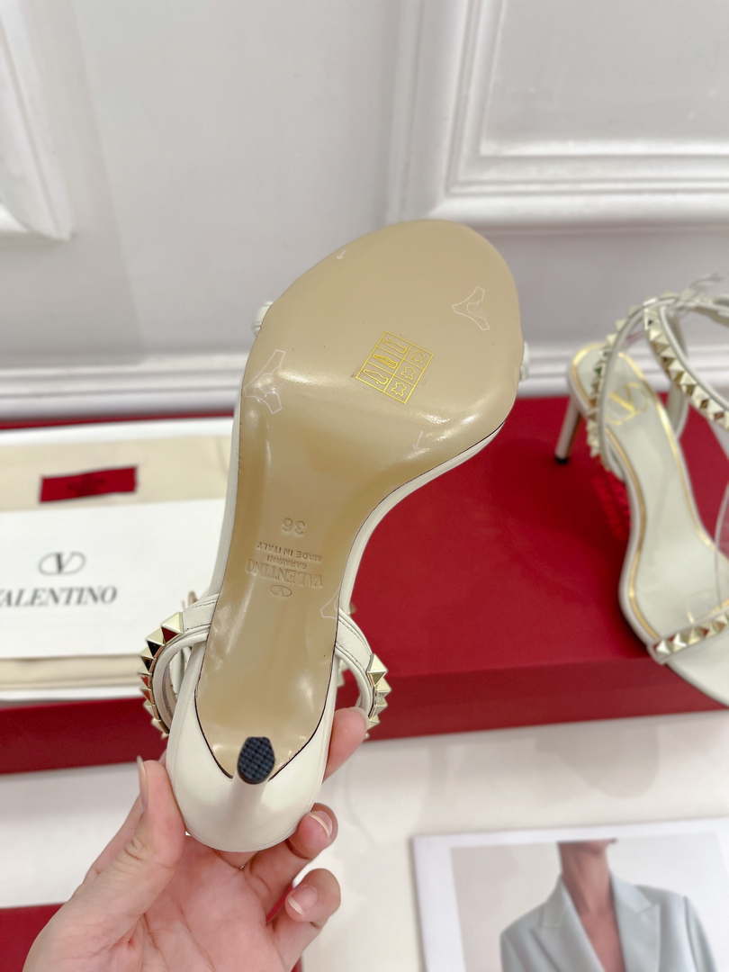 Valentino 2W0S0GX6JSI Rockstud Sandal In Nappa Leather With Plexi Heel 80mm V98826