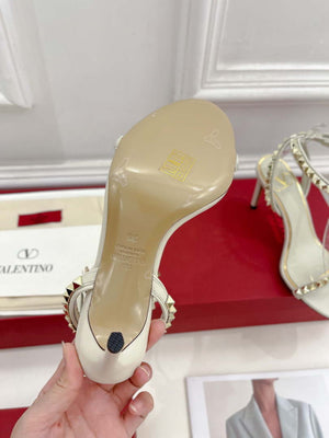 Valentino 2W0S0GX6JSI Rockstud Sandal In Nappa Leather With Plexi Heel 80mm V98826 - US 4=Euro 35 - View 9
