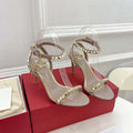 Valentino 2W0S0GX6JSI Rockstud Sandal In Nappa Leather With Plexi Heel 80mm V98827 - US 4=Euro 35 - View 1