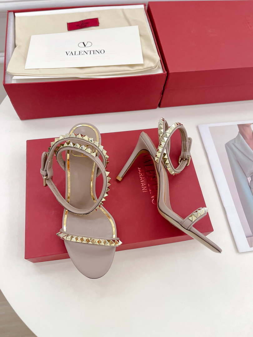 Valentino 2W0S0GX6JSI Rockstud Sandal In Nappa Leather With Plexi Heel 80mm V98827