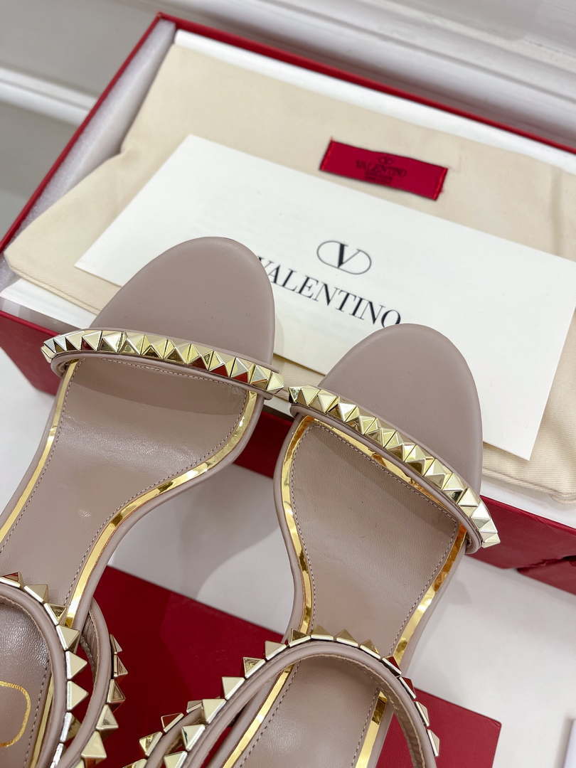 Valentino 2W0S0GX6JSI Rockstud Sandal In Nappa Leather With Plexi Heel 80mm V98827