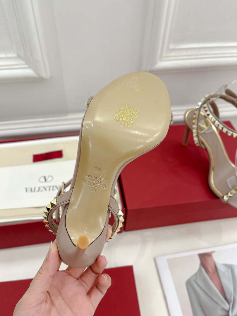 Valentino 2W0S0GX6JSI Rockstud Sandal In Nappa Leather With Plexi Heel 80mm V98827