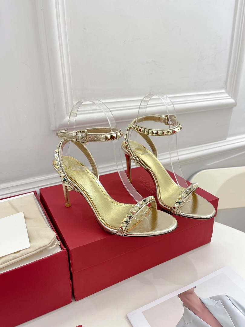 Valentino 2W0S0GX6JSI Rockstud Sandal In Nappa Leather With Plexi Heel 80mm V98828 - US 4=Euro 35 - View 1