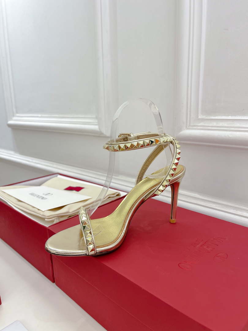 Valentino 2W0S0GX6JSI Rockstud Sandal In Nappa Leather With Plexi Heel 80mm V98828