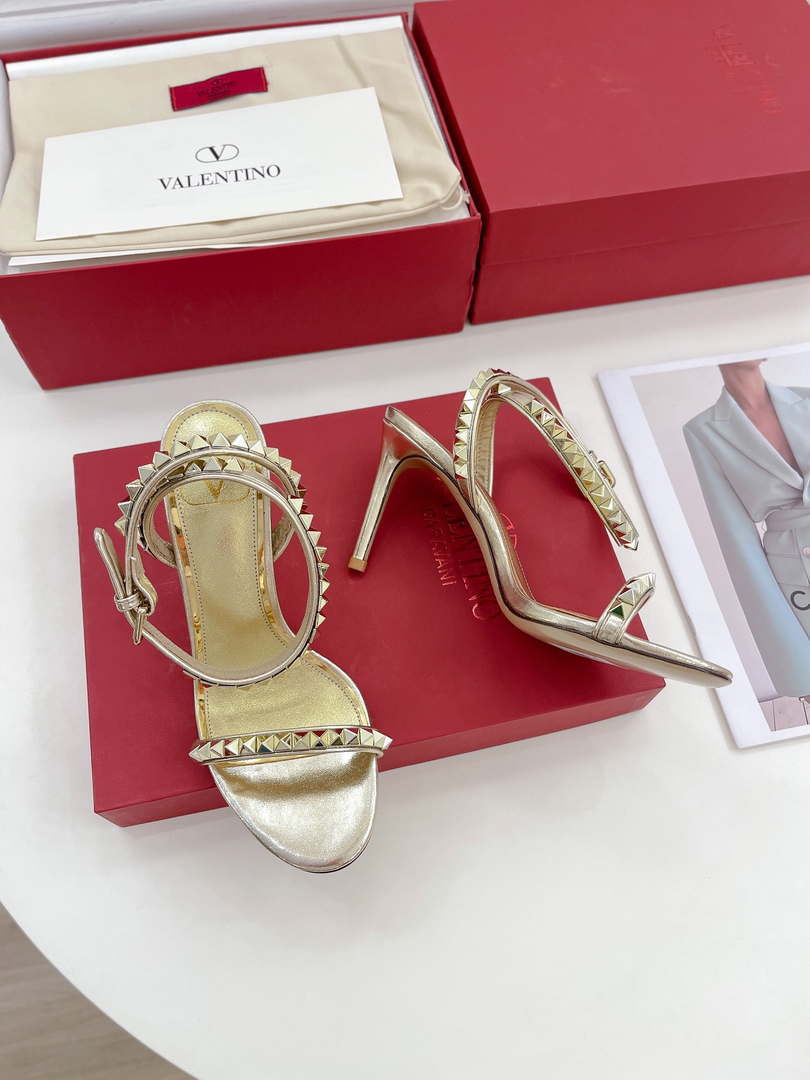 Valentino 2W0S0GX6JSI Rockstud Sandal In Nappa Leather With Plexi Heel 80mm V98828
