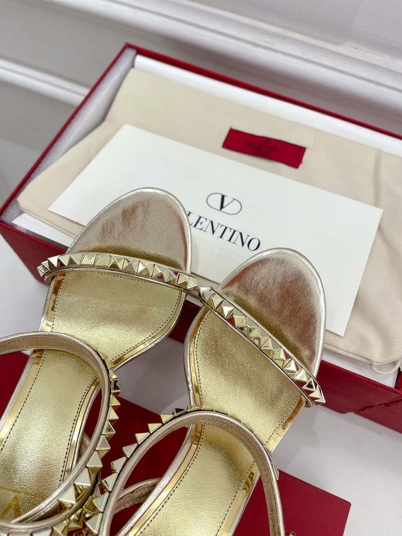 Valentino 2W0S0GX6JSI Rockstud Sandal In Nappa Leather With Plexi Heel 80mm V98828