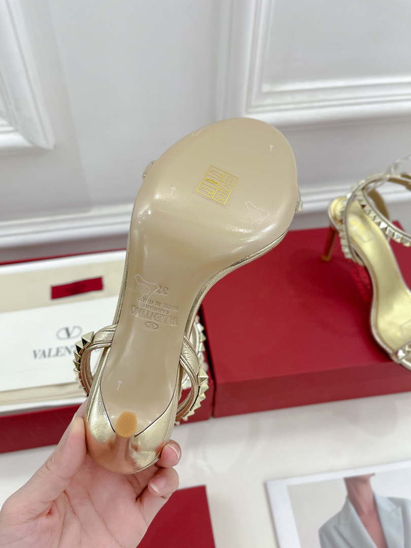 Valentino 2W0S0GX6JSI Rockstud Sandal In Nappa Leather With Plexi Heel 80mm V98828