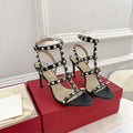 Valentino 3W2S0A27JXH Rockstud Metallic Calfskin Leather Ankle Strap Sandal 80 MM V98821 - US 4=35 - View 1
