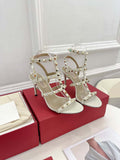 Valentino 3W2S0A27JXH Rockstud Metallic Calfskin Leather Ankle Strap Sandal 80 MM V98822