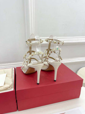 Valentino 3W2S0A27JXH Rockstud Metallic Calfskin Leather Ankle Strap Sandal 80 MM V98822 - US 4=Euro 35 - View 7