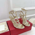 Valentino 3W2S0A27JXH Rockstud Metallic Calfskin Leather Ankle Strap Sandal 80 MM V98824 - US 4=Euro 35 - View 1
