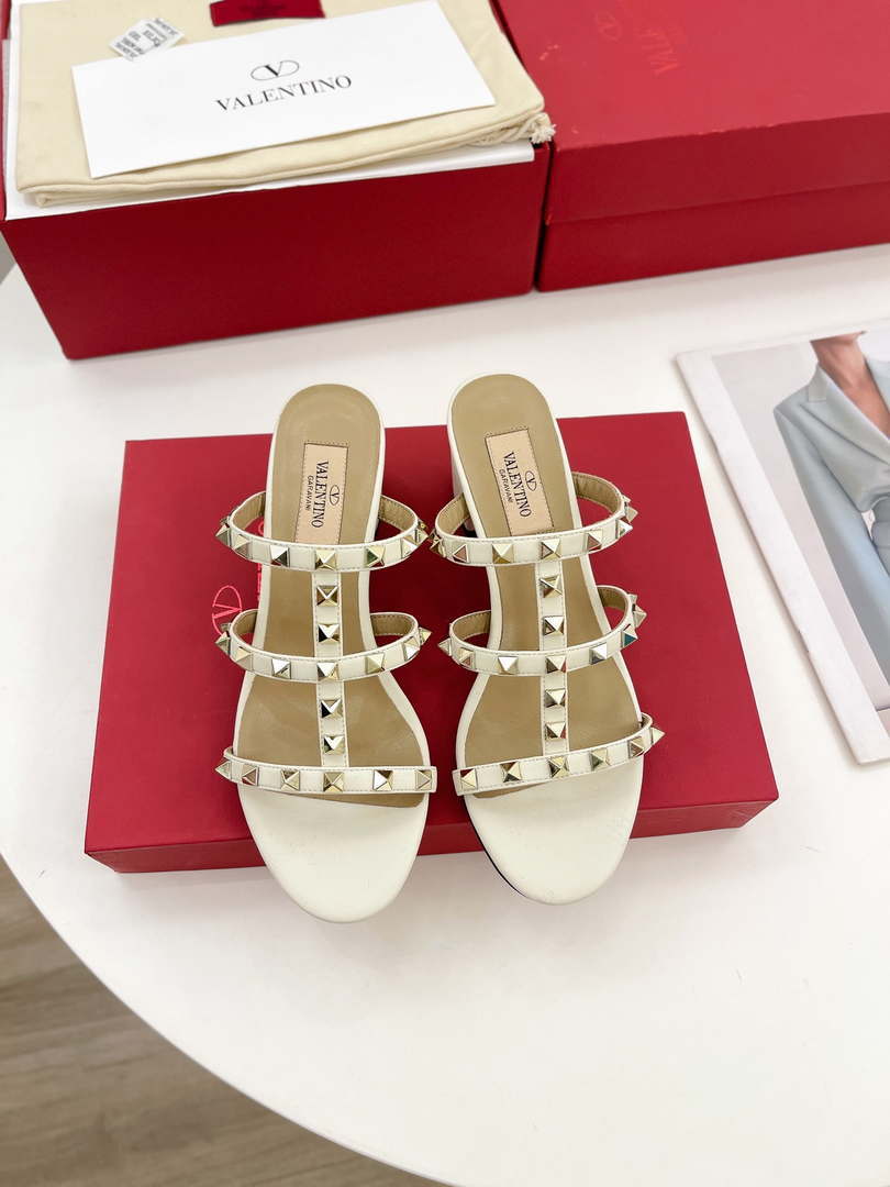 Valentino 3W2S0C47VOD Rockstud Flat Slide Sandal 60MM V98841 - US 4=35 - View 1