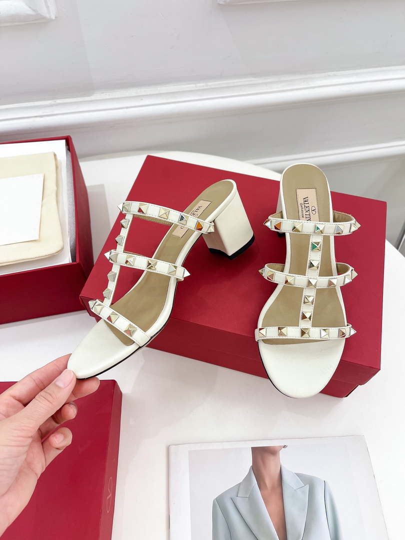 Valentino 3W2S0C47VOD Rockstud Flat Slide Sandal 60MM V98841