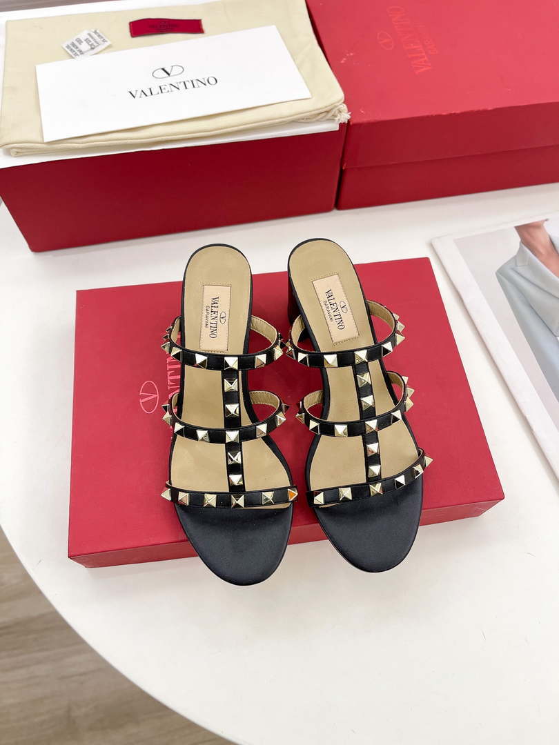 Valentino 3W2S0C47VOD Rockstud Flat Slide Sandal 60MM V98842